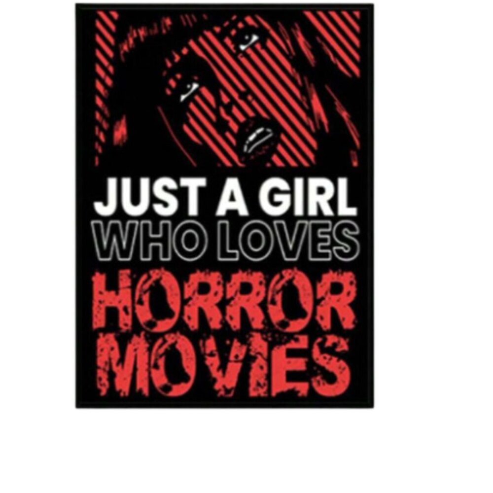 Just a Girl Who Loves Horror Movies Enamel Pin | Horror Fan Collectible Pin